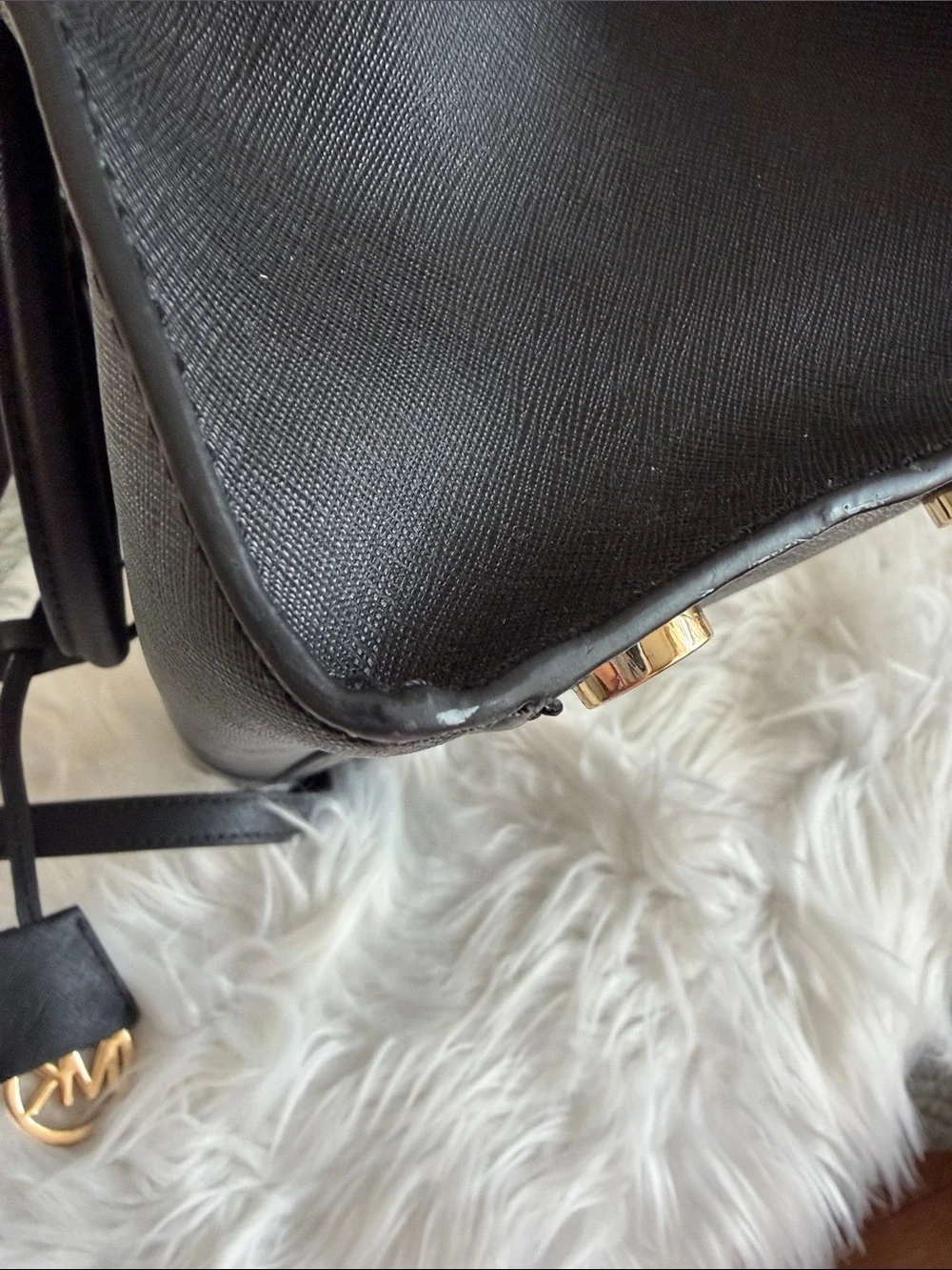 Michael Kors Dillon Black Saffiano Leather Satchel Bag